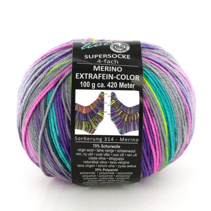 On-Line Supersocke Extrafine Merino - 314 Color 4 On-Line Supersocke Extrafine Merino - 314 Color - Image 2