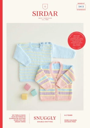 Sirdar 5413 Rainbow Stripe Cardigan & Pullover PDF 3 Sirdar 5413 Rainbow Stripe Cardigan & Pullover PDF