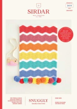 Sirdar 5414 Crochet Rainbow Chevron Blanket In Snuggly DK PDF