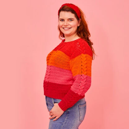 Paintbox Yarns Cheerful Cable Jumper (Free) 6 Paintbox Yarns Cheerful Cable Jumper (Free) - Image 4